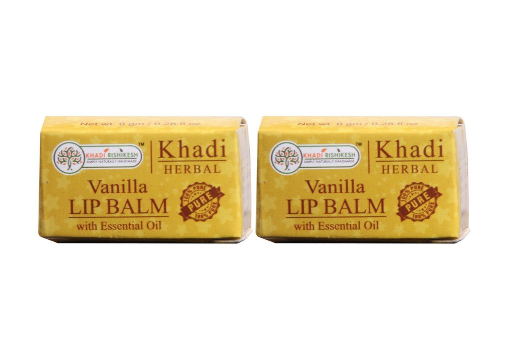 Khadi Rishikesh Herbal Vanilla Lip Balm Combo Set Pack Of  8Gm X 2 (16Gm)