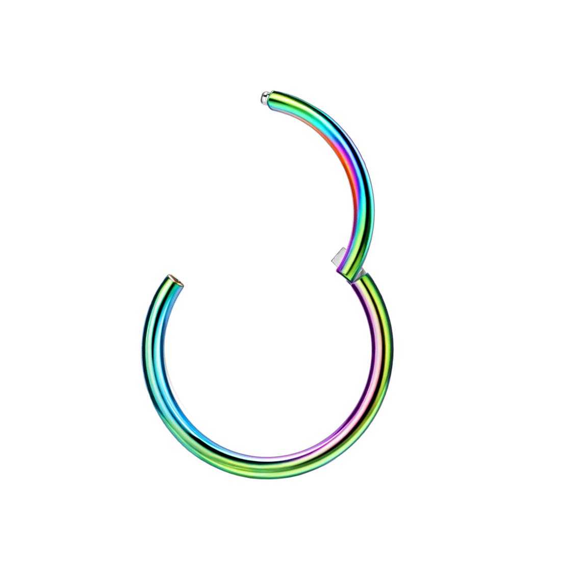 JOFUKIN 10g Hoops 12mm 10 Gauge Hoop Nose Rings for Men Rainbow Nose Ring Hoop Surgical Steel Nose Hoop Hypoallergenic Body Pier