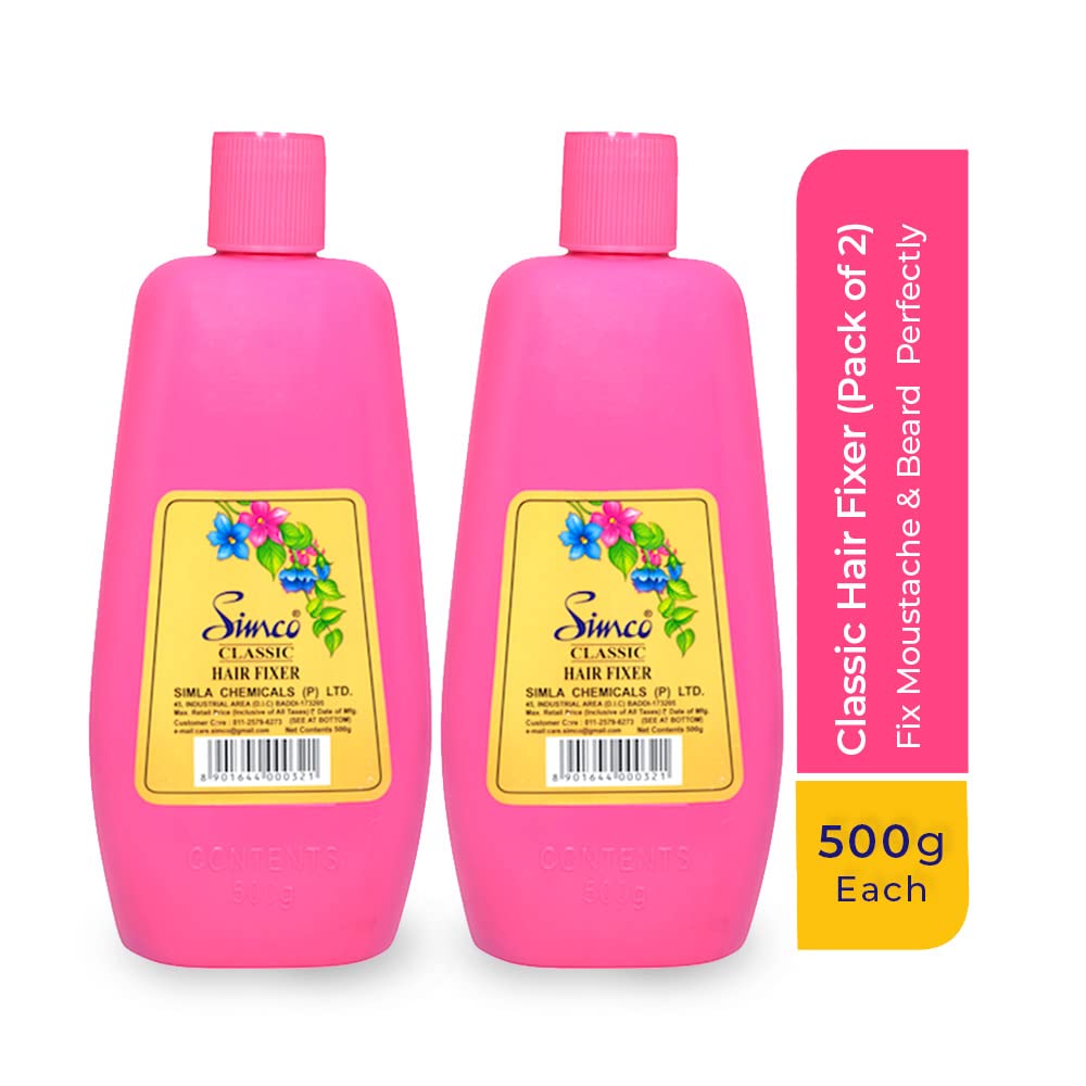 Simco Classic Hair Fixer Lotion, Combo Pack Of 2, (500G Each)|Fix Moustache & Beard With Extra Hold & Shine