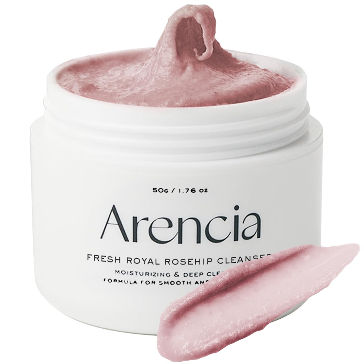 Arencia Rosehip Brightening Rice Mochi Face Cleanser & Daily Scrub - Moisturizing, Exfoliating & Deep-Cleansing - All Skin Types