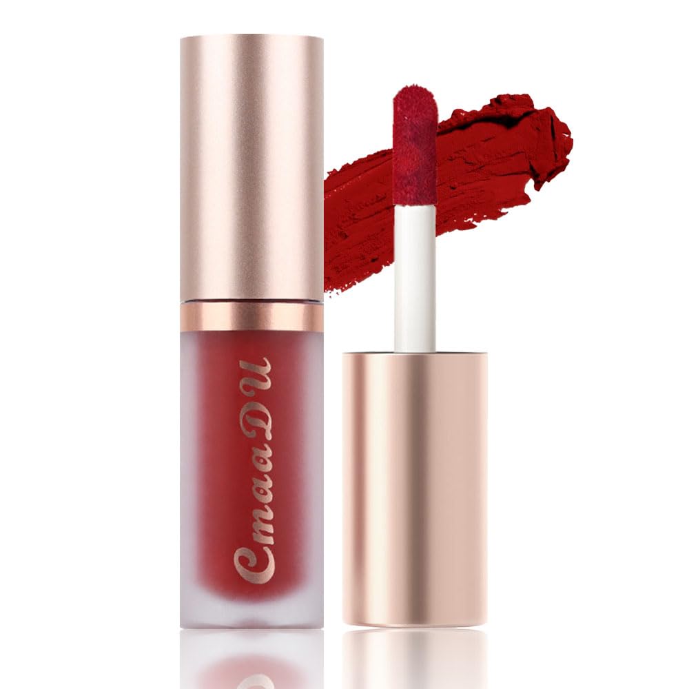 Evpct 1Pcs Ruby Brick Red Matte Liquid Lipstick Lip Gloss Glossy Set For Black Women 24 Hour Silky Velvet Lipstick Labiales Matt
