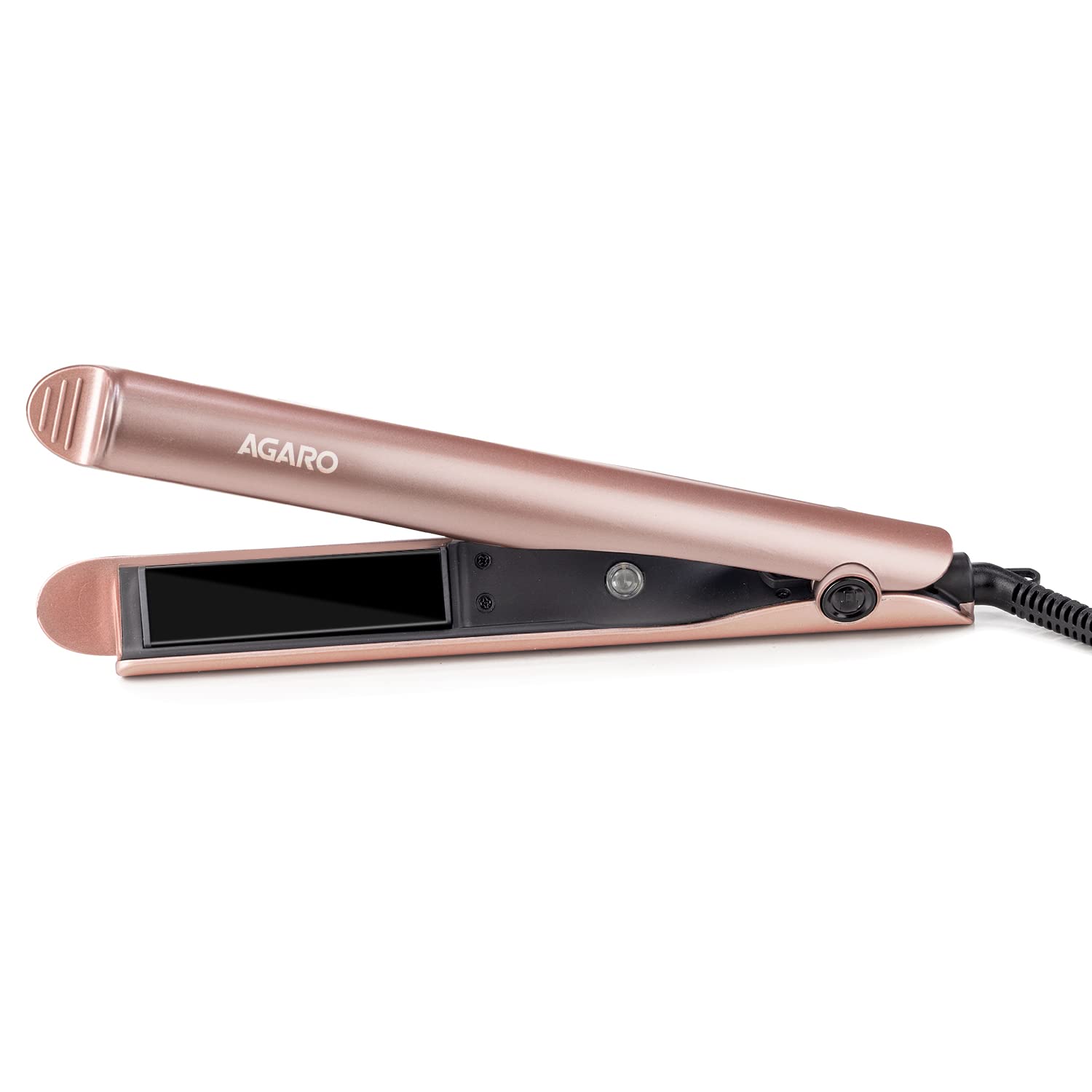Agaro Hair Straightener&Curler, 2-In-1 Twist Angled Ceramic Coated Floating Plates, 3 Temperature Settings, Fast Heating, Ptc He