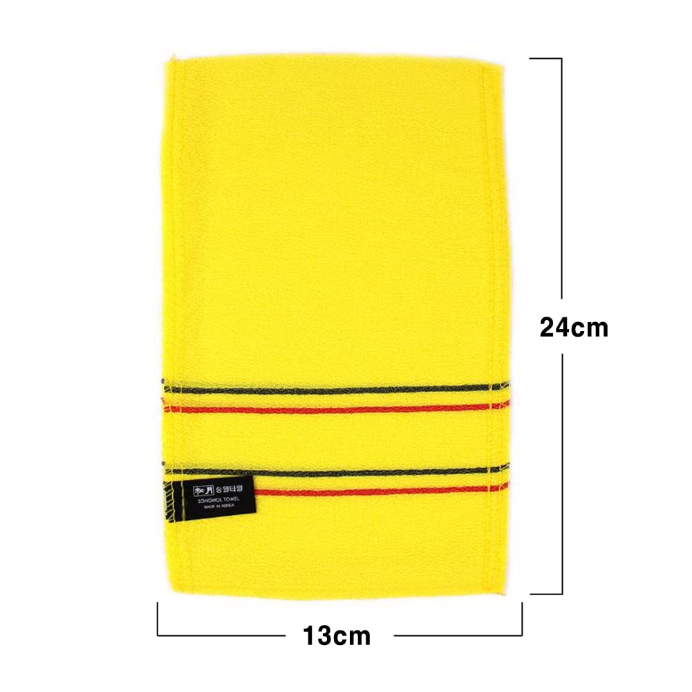 10 Pack Songwol Korean Beauty Skin Large Exfoliating Bath Shower Towel Gloves Scrub Wash Clothes Made In Korea Yellow