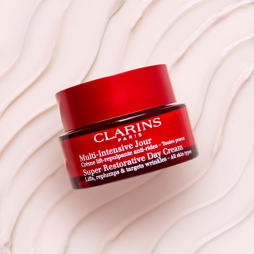 Clarins Super Restorative Day Cream  Anti-Aging Moisturizer For Mature Skin Weakened By Hormonal Changes  Replenishes, Illuminat