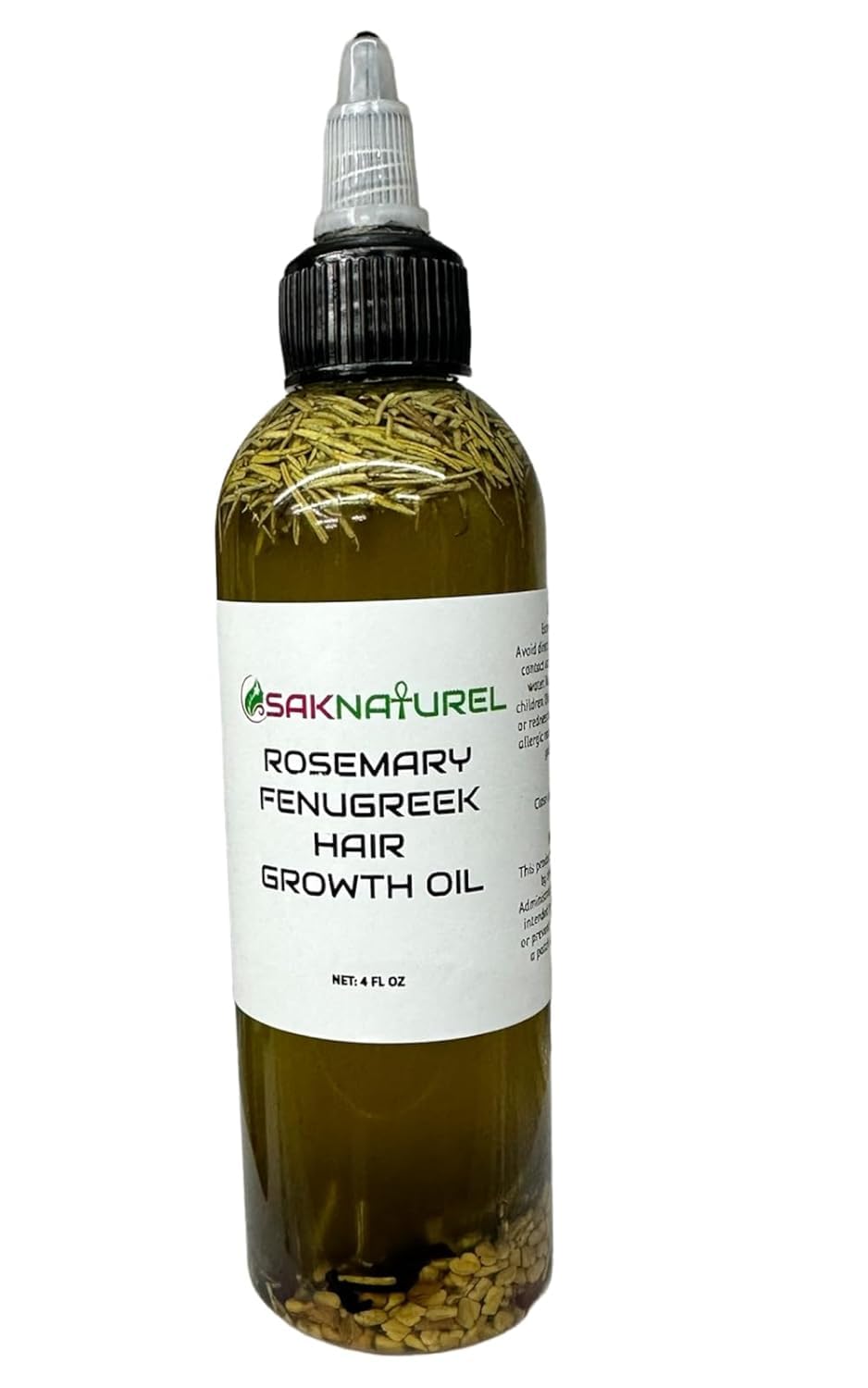 Saknaturel Rosemary Fenugreek Herbal Hair Growth Oil  Infused With Castor Oil, Hair Thinning and Hairloss Treatment for Men & W
