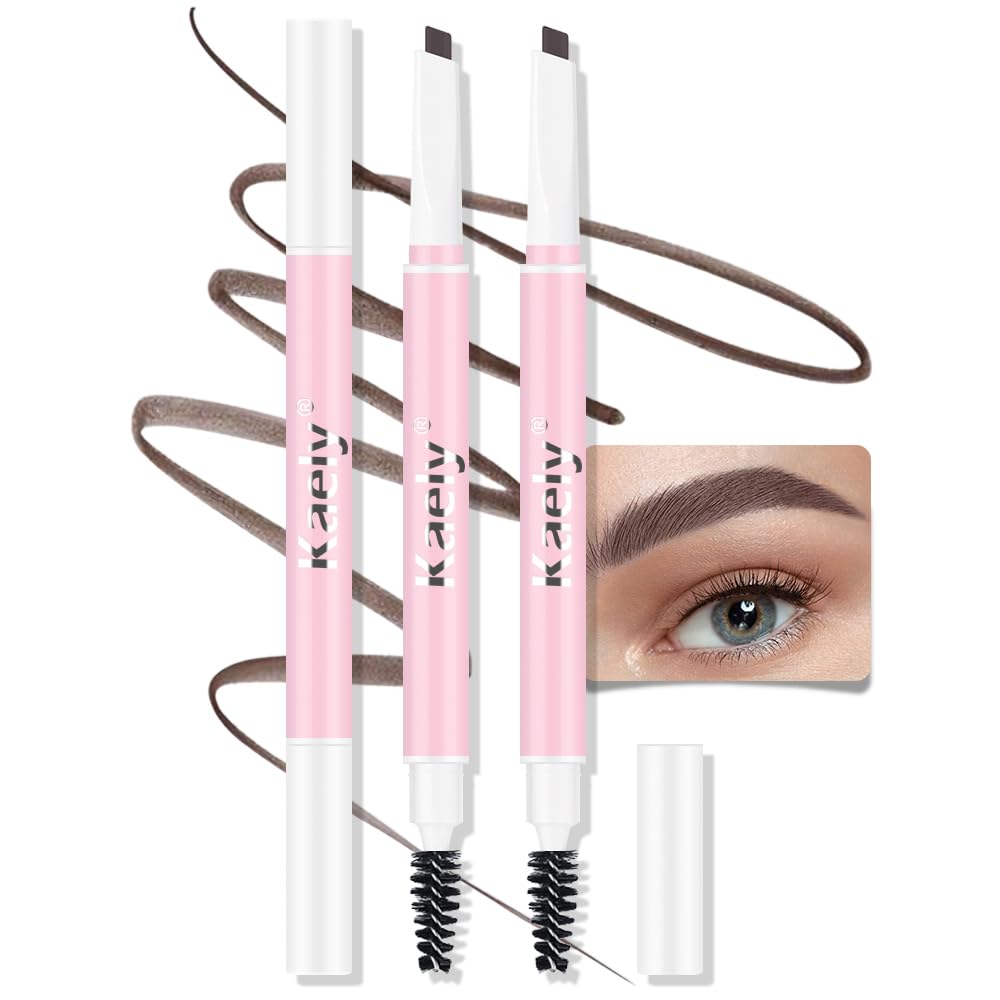 3Pcs Waterproof Eyebrow Pencil, Professional Makeup Micro Brow Pencil, Double-Ended Ultra-Fine Eyebrow Pencil, Ultra-Fine Mechan