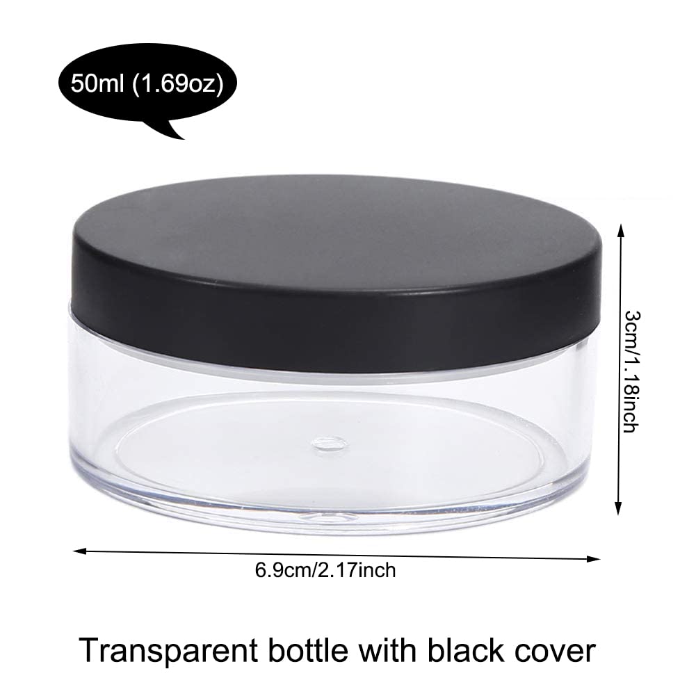 Akoak Capacity 50 Ml(1.69 Oz) Empty Reusable Plastic Loose Powder Compact Container Diy Makeup Powder Case With Sifter And Lined