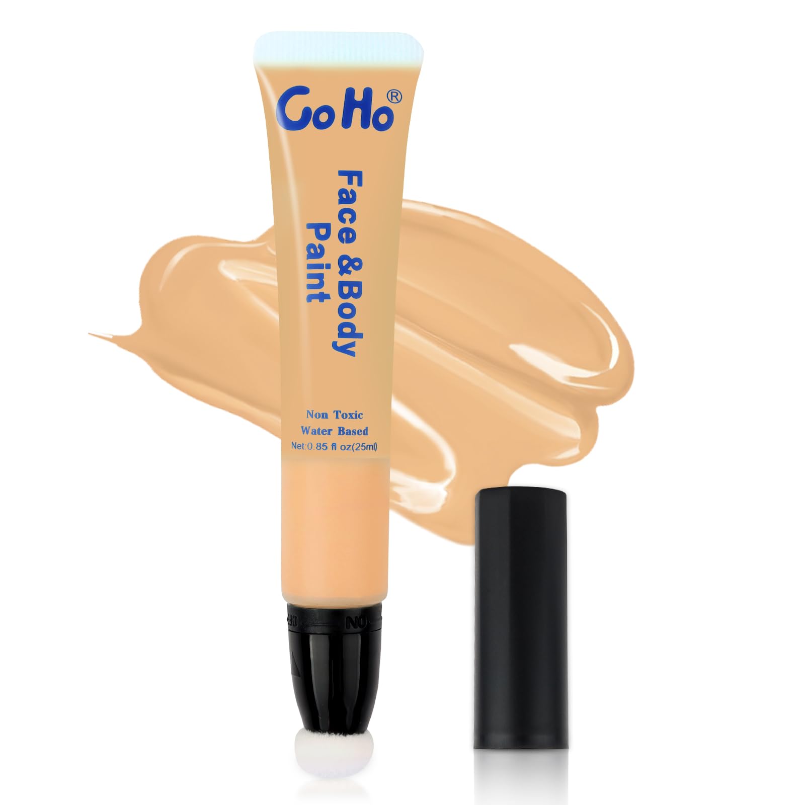 Go Ho Pastel Orange Face Paint Stick,Water Based Cream Orange Body Paint Washable,Highly Pigmented,Smooth and Safe for Skin,Hall
