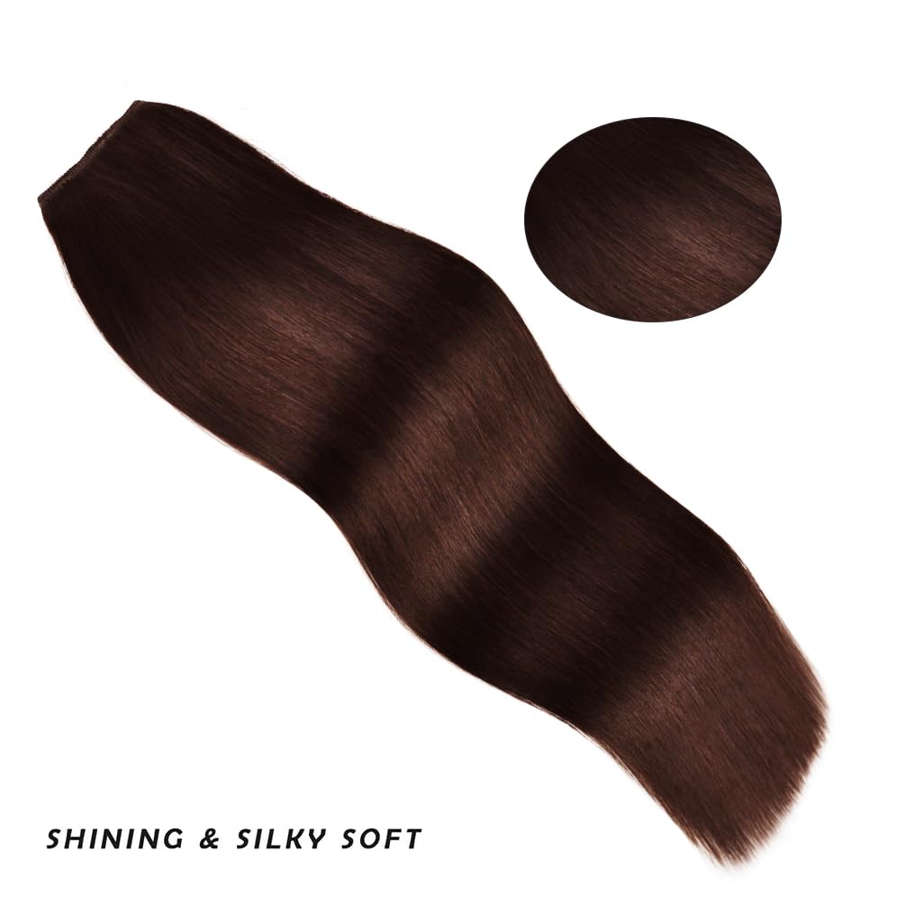 14 Inch Clip-In Hair Extensions Remy Human Hair For Women - Soft Handmade Real Human Hair Clip In Extensions, Straight, Thick, 1