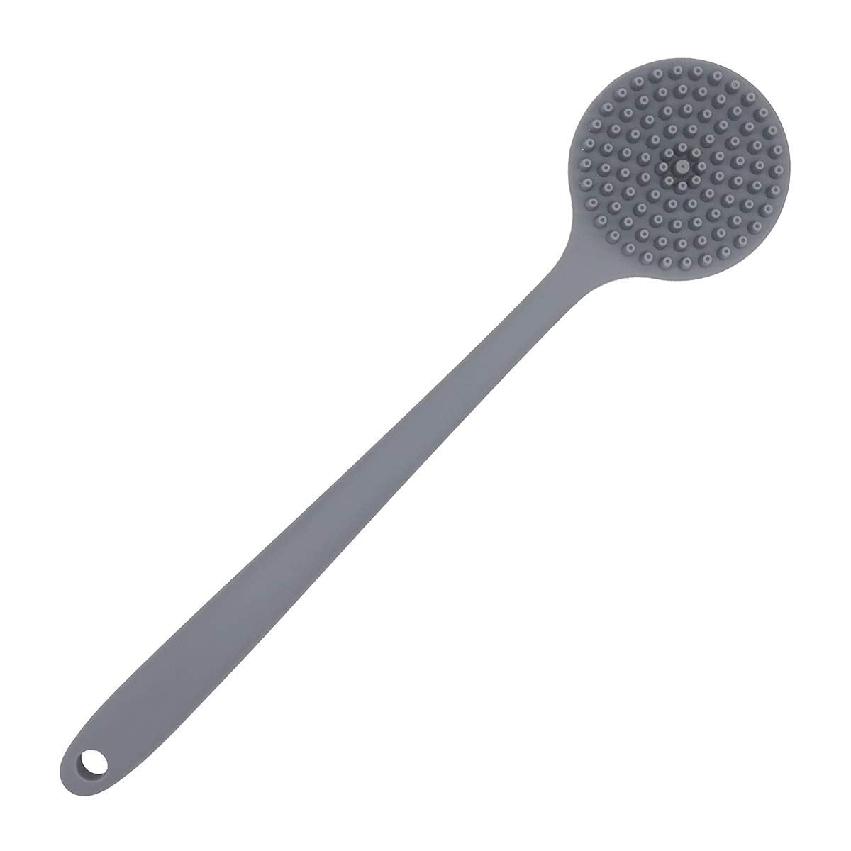 Dnc Silicone Back Scrubber For Shower Bath Body Brush With Long Handle, Bpa-Free, Hypoallergenic, Eco-Friendly (Gray)