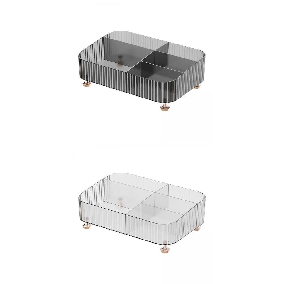 Heavenglow 2X Desktop Storage For Accessories Makeup Brushes Bathroom Black Transparent|Storage Boxes