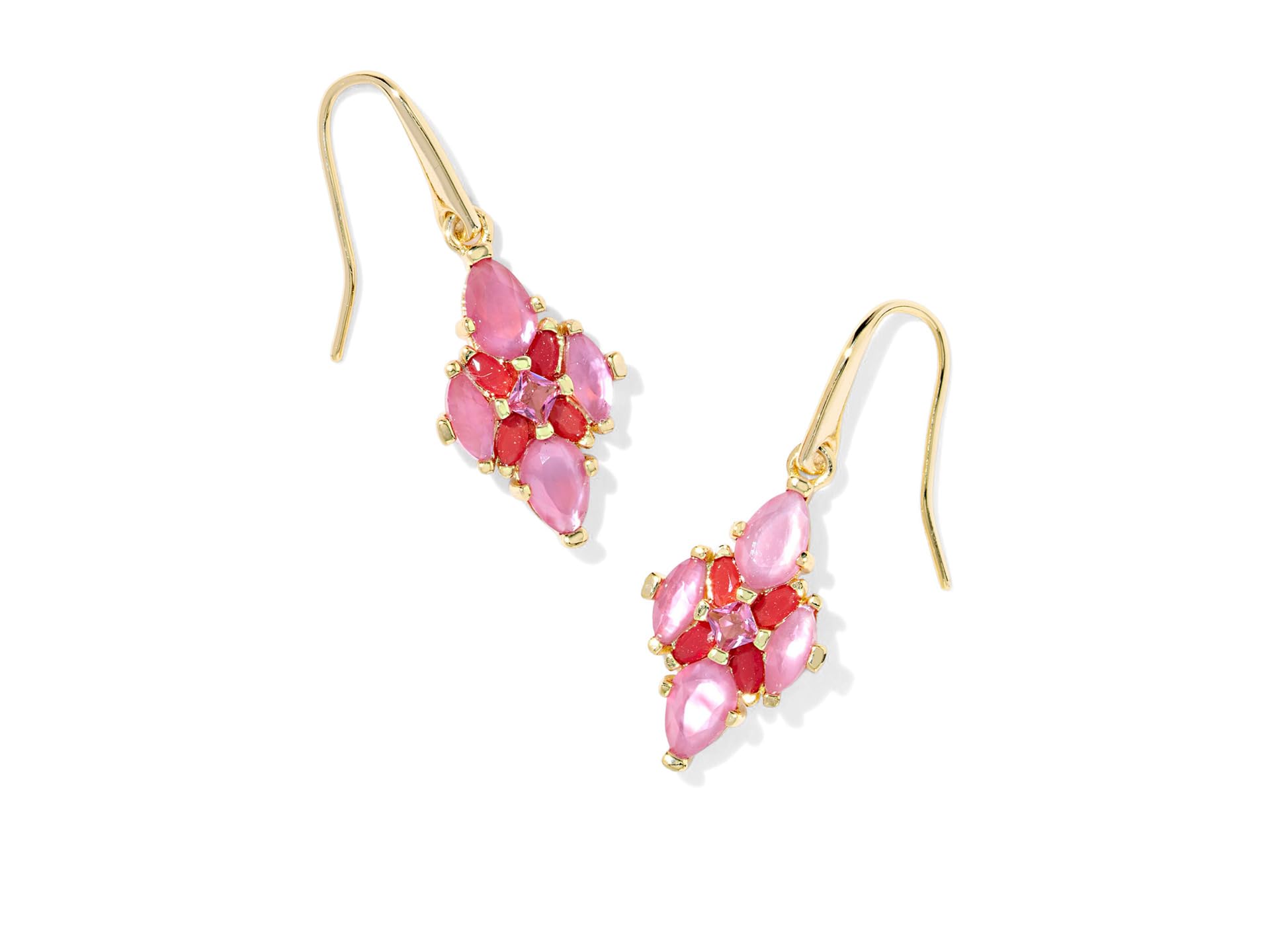 Kendra Scott Womens Abbie Crystal Drop Earrings Gold Red Mix One Size,