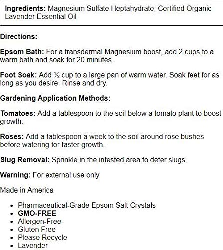WHITE EGRET Epsom Salt, Lavender, 2.5 Pound