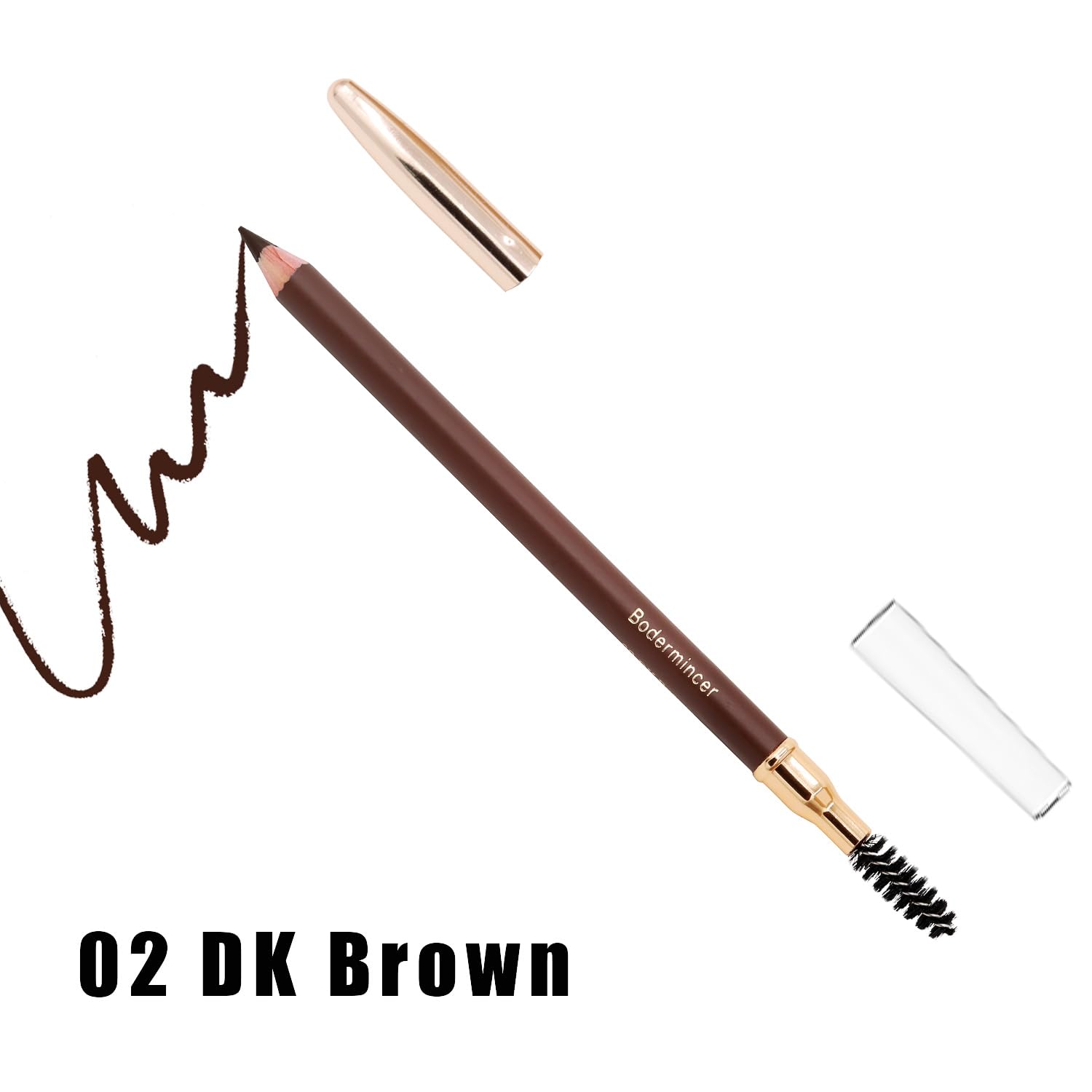 Bodermincer Eyebrow Pencil Longlasting Waterproof Durable Automaric Liner Eyebrow 5 Colors To Choose (5Pcs, 2# Dark Brown)