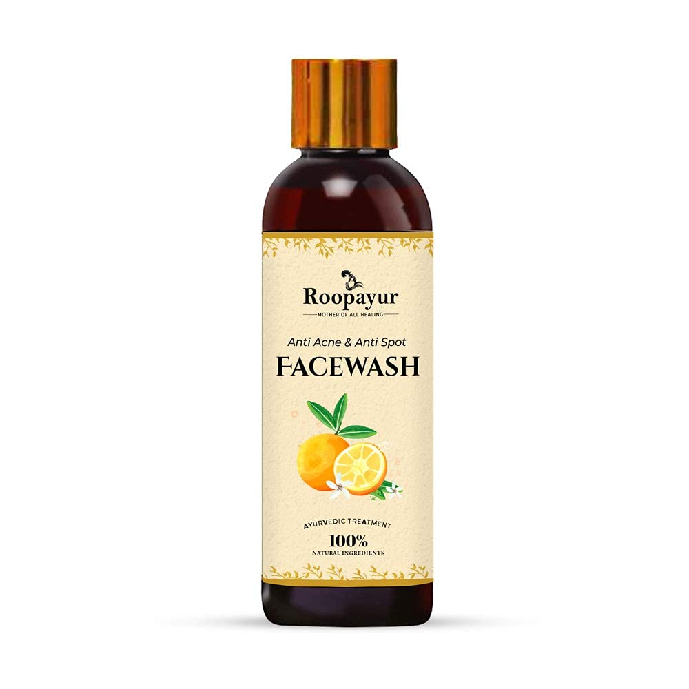 Roopayur Orange Face Wash 100 Ml  Neem Aloevera & Cucumber, 100% Ayurvedic For Dark Spot Anti Acne Pimple Scar Marks & Blemishe
