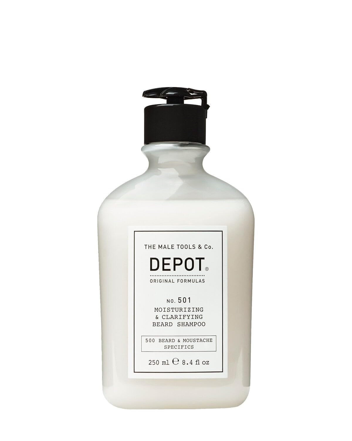 DEPOT No. 501 Moisturizing & Clarifying Beard Shampoo for Men, 8.4 Fl Oz