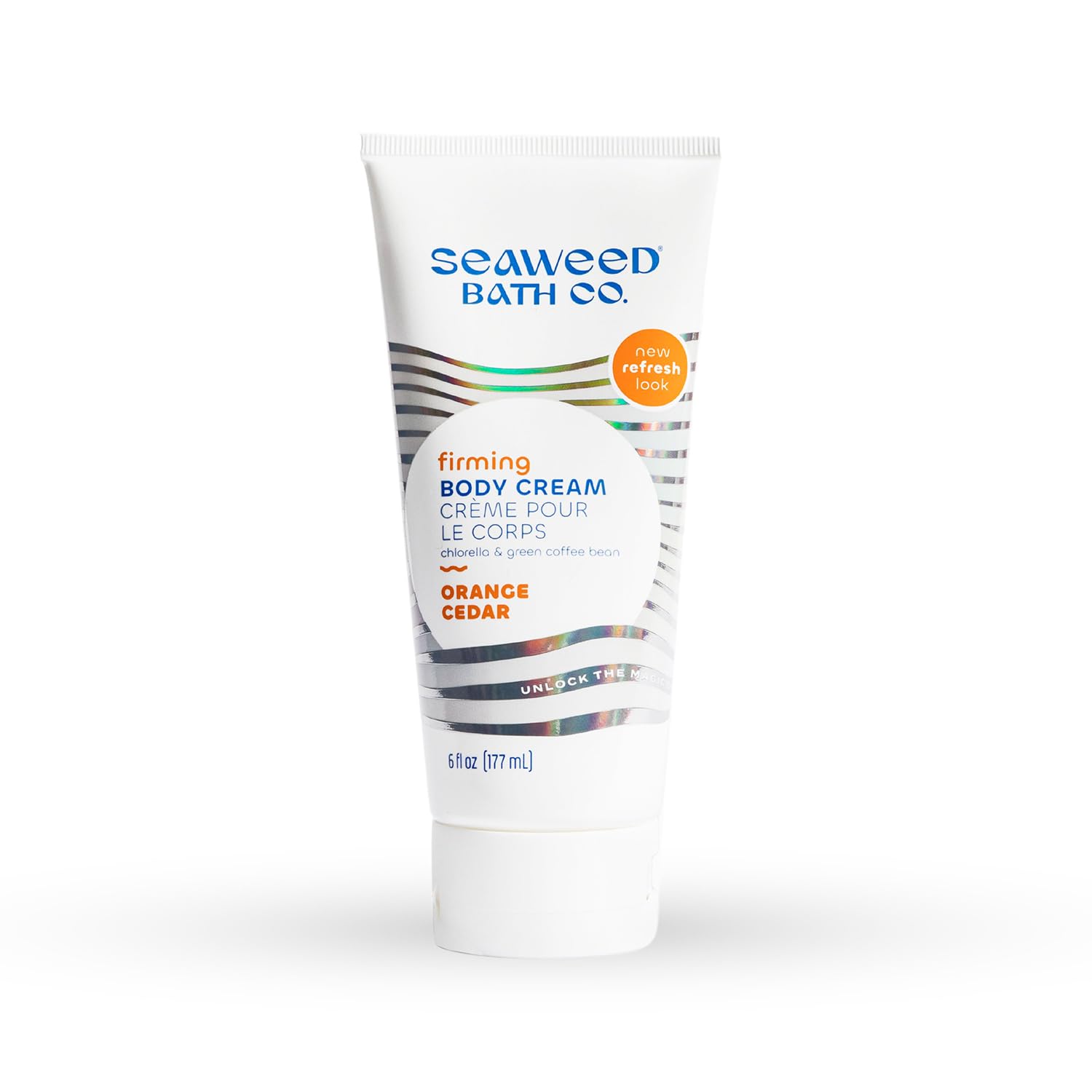 Seaweed Bath Co. Firming Body Cream, Orange Cedar Scent, 6 Ounce, Skin Toning Hand & Body Lotion Moisturizer For Dry Skin, With