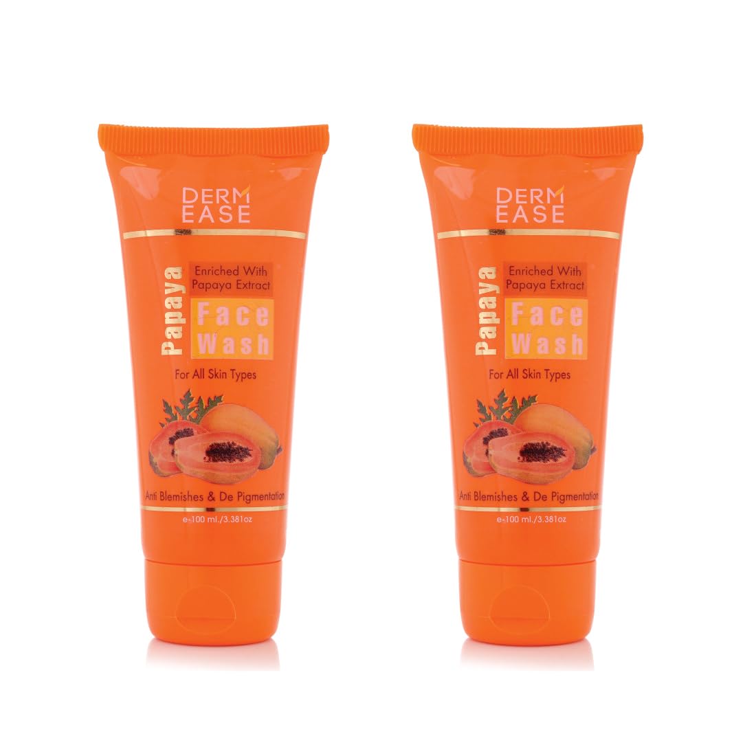 Derm Ease Papaya Face Wash Combo Pack Of 2 (100Ml X 2)