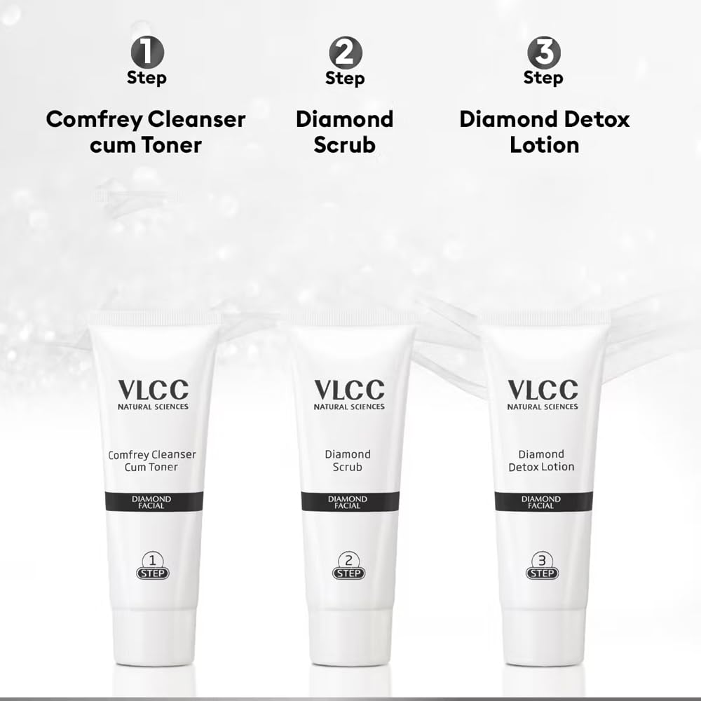Vlcc Diamond Facial Kit + Free Rose Water Toner | 300Gm + 100Ml