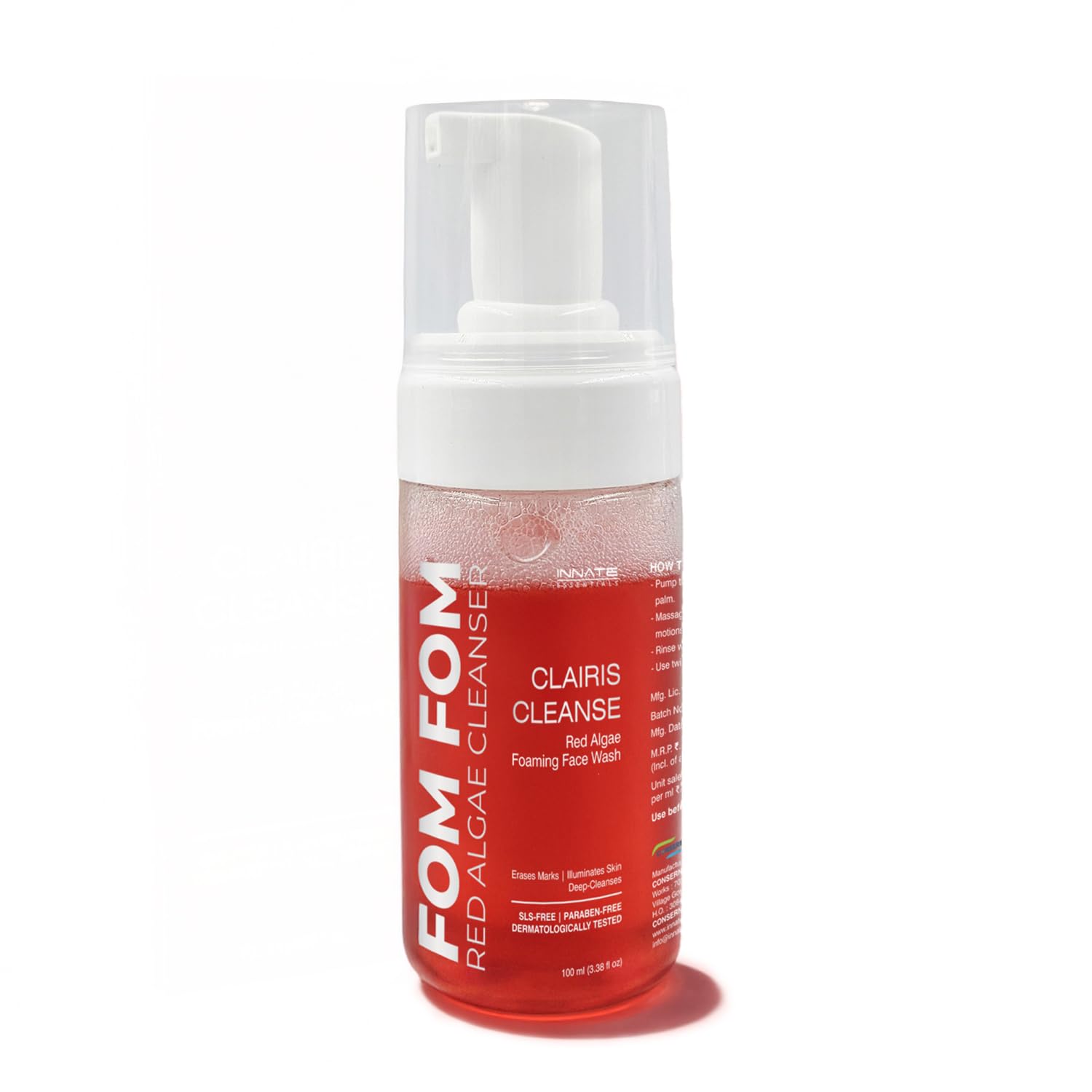 Innate Clairis Red Algae Foaming Face Wash 100Ml | Cleanser For Pigmentation & Dark Spots | Suitable For Dry, Oily, Combination 