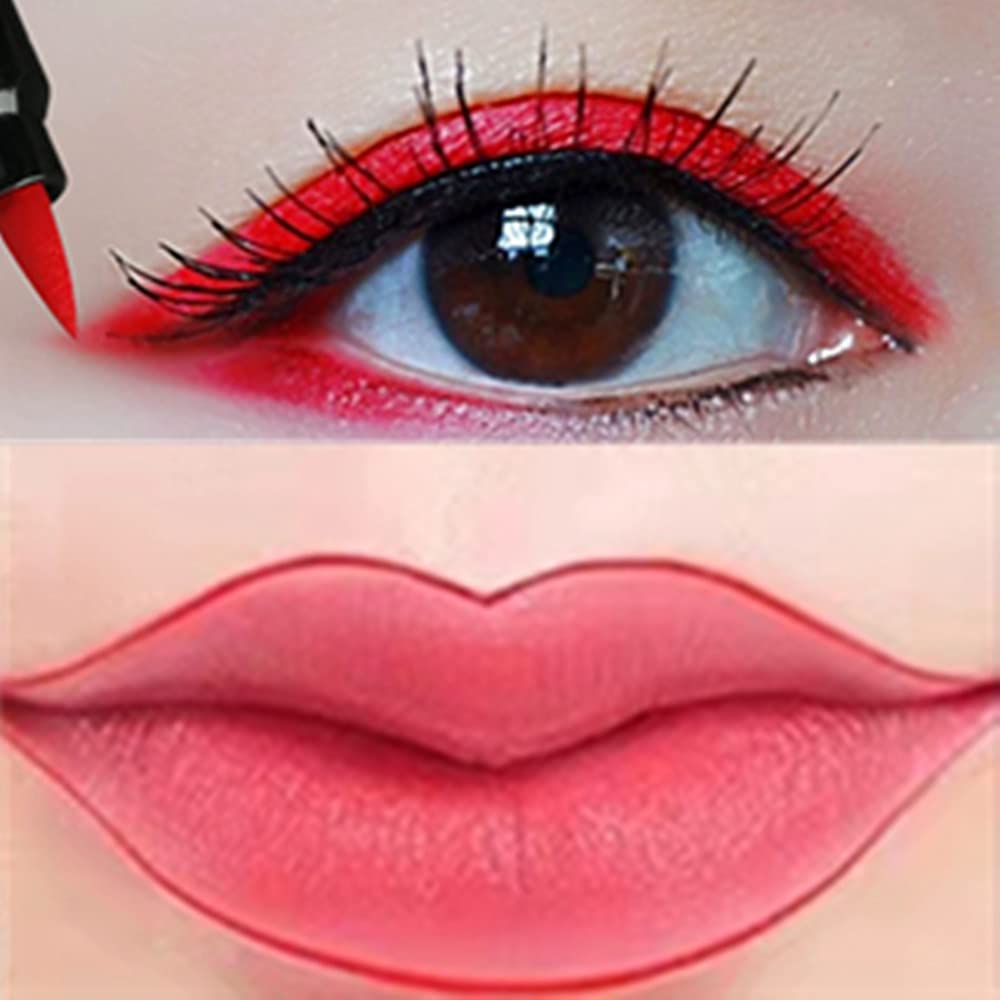 Go Ho Red Liquid Eyeliner Stamp,Star Stamp Eyeliner Makeup,Double-Side Seal Waterproof Eyeliner Pen,Long-Lasting Smudge-Proof Ta