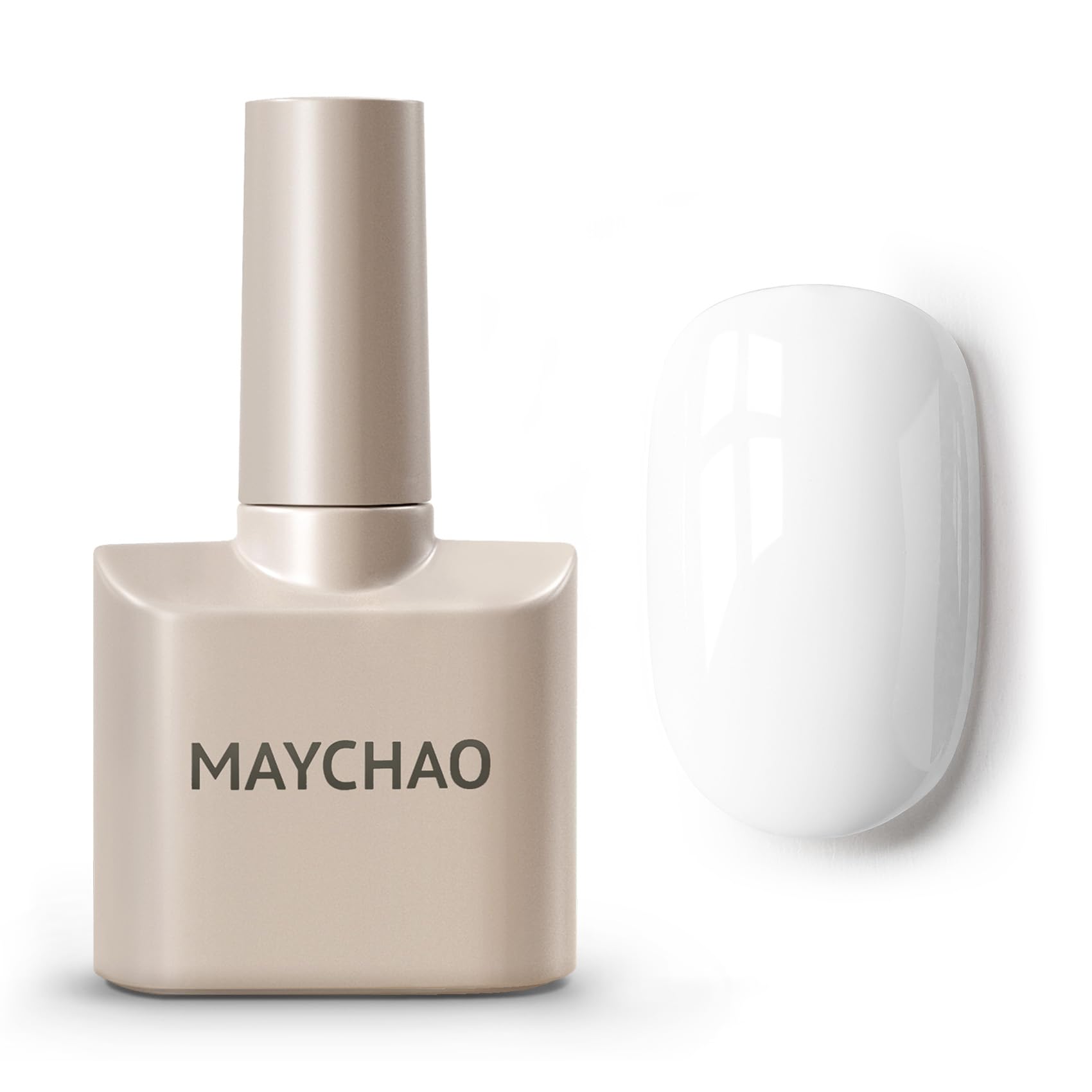 MAYCHAO 15ML Gel Nail Polish 1Pc White Nail Polish Soak Off UV LED Nail Gel Polish Nail Art Starter Manicure Salon DIY at Home, 