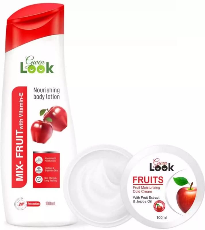 Glowhouse Combo Pack 100 Ml Body Lotion Plus Oil Free Moisturiser Cream 50 Gram Body And Face Combo Pack (Mix Fruit)