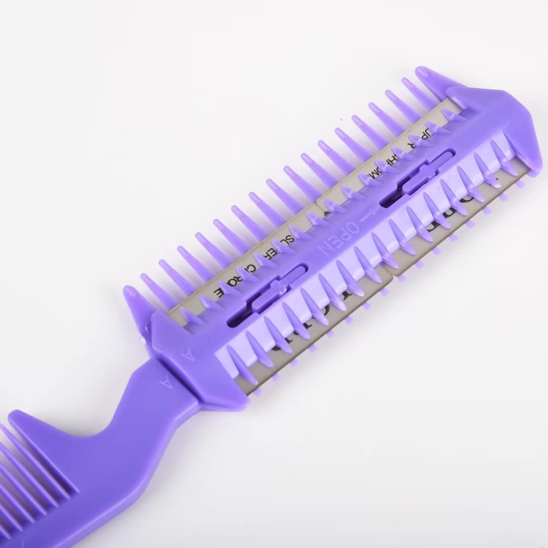 6 Pieces Razor Comb Split Ends Hair Trimmer Home Hair Cut Scissor,Double Edge Razor Combs for Hair Cutting Women and Men Hair Th