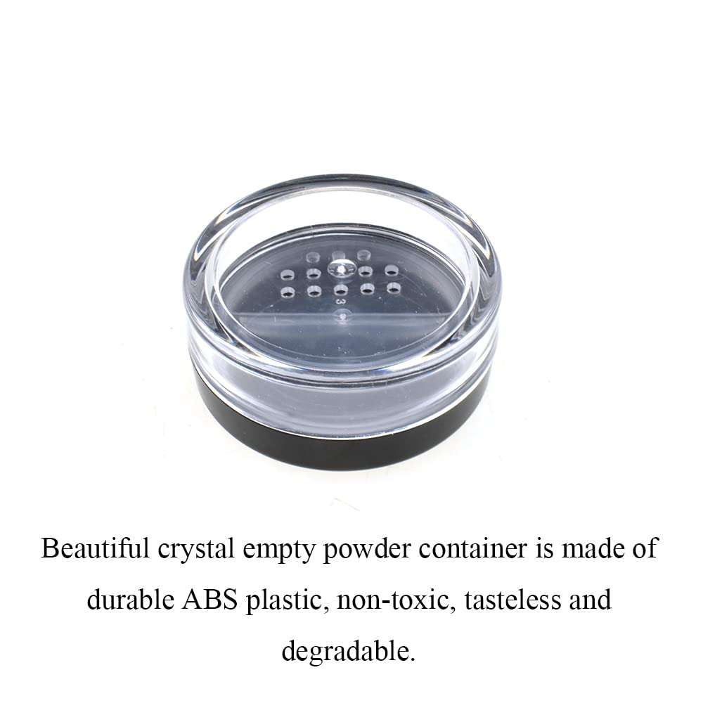 Hahiyo 4Pcs 10Ml/0.34Oz Plastic Empty Travel Powder Container Small Loose Powder Compact Case Makeup Cosmetic Jar Refillable Pow