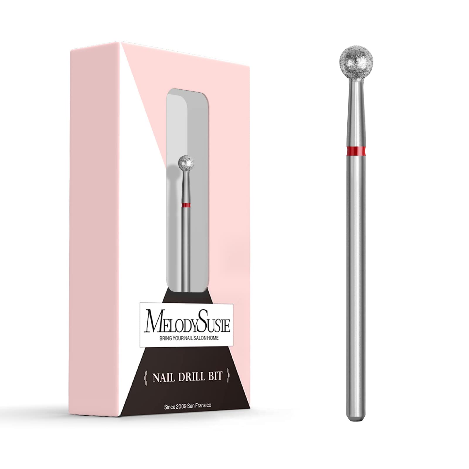 MelodySusie Ball Shape Cuticle Clean Nail Drill Bit 3/32 ' ', Professional Safety Carbide Diamond Nail Bit Nail Cleaner for Cuti
