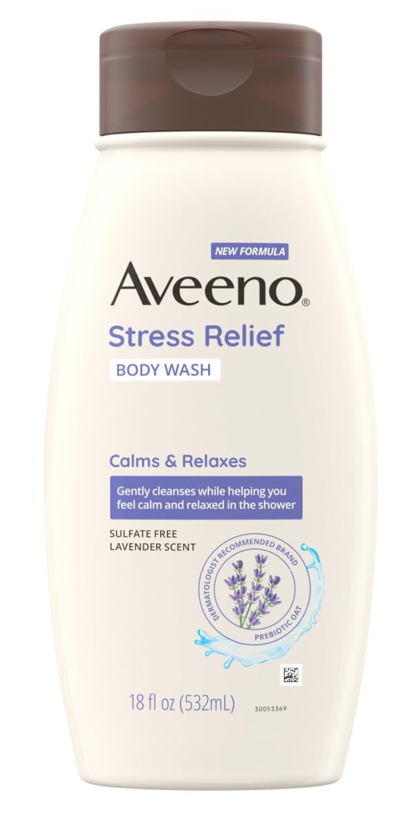 Aveeno Body Wash Stress Relief 18 Ounce (532ml) (6 Pack)