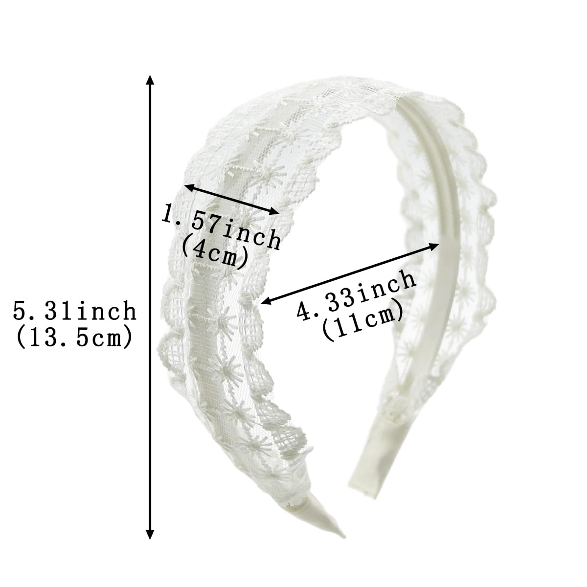 Thinslimer 3 Pack White Headband Lace Band for Women and Girls Vintage Lace Headband Hair accessories for Women Boho Wide Head B