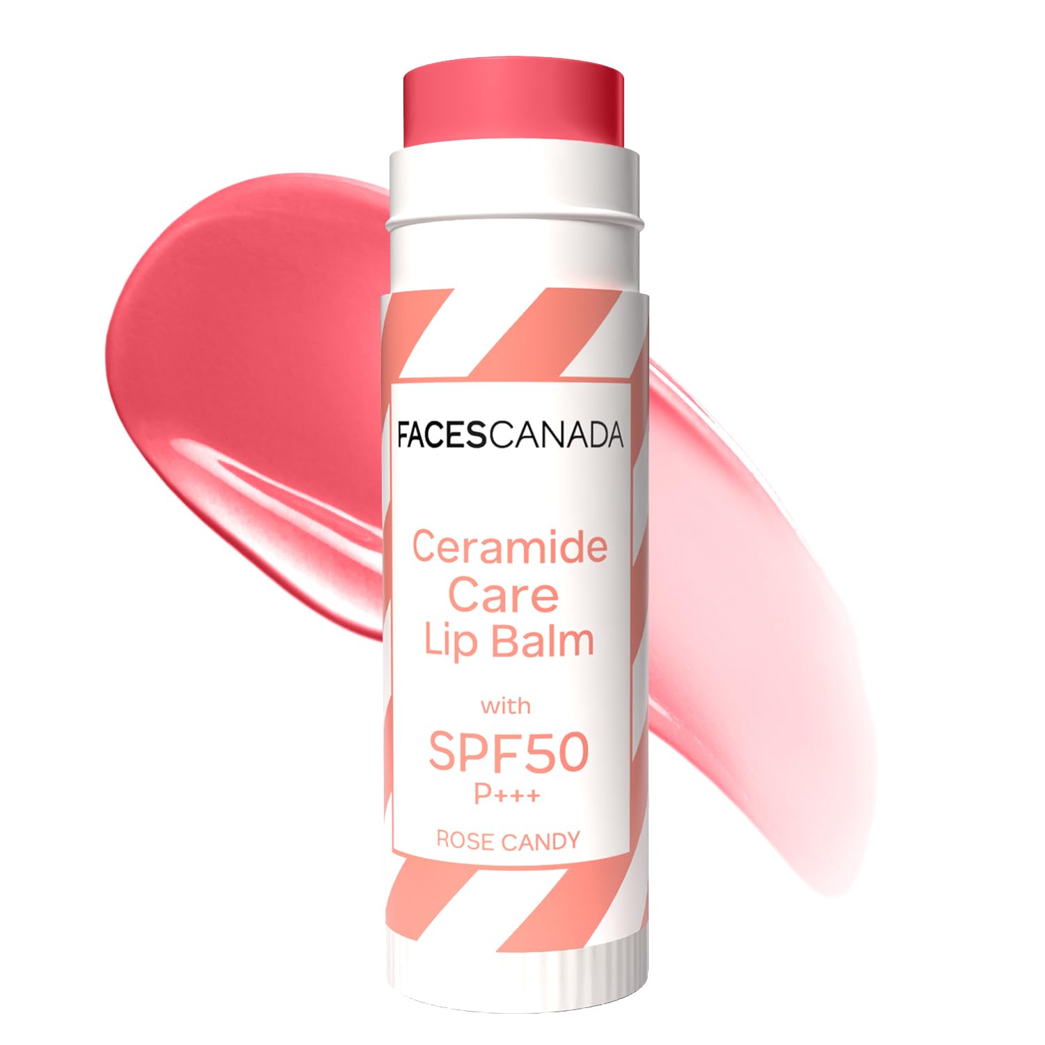 Faces Canada Ceramide Care Lip Balm  Rose Candy 02, 4 Gm | Tinted Lip Balm | Spf 50 Pa +++ Protection | Hydrates Dry & Chapped 