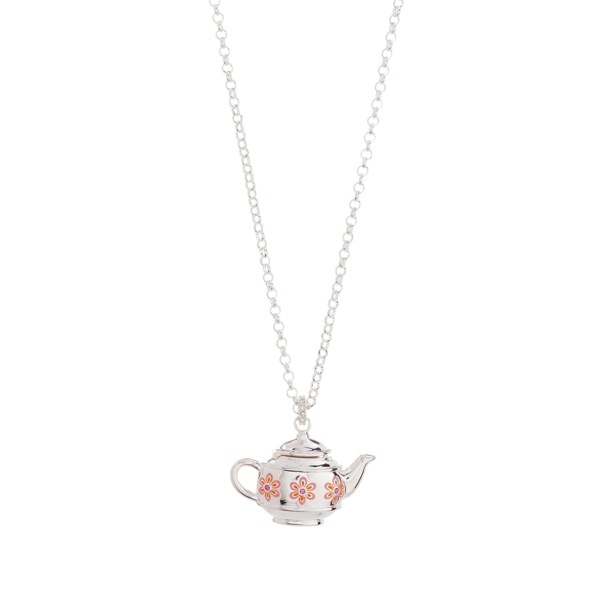 Alex and Ani Floral Teapot Locket Pendant Necklace