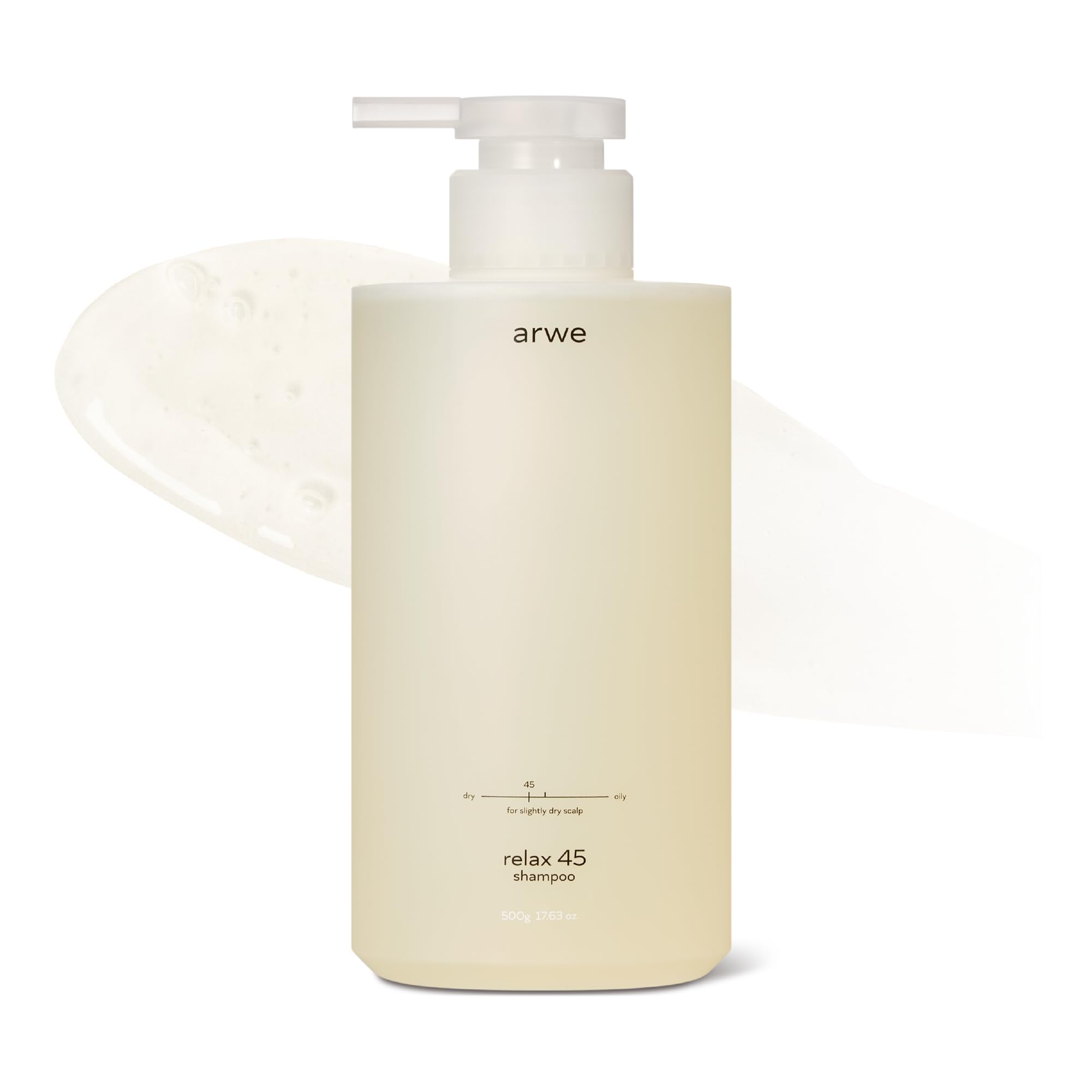 arwe Relax 45 Soothing Shampoo, 16.9 fl oz (500 ml), Weakly Dry Type, Naturally Derived, Weak Acid, Scalp Moisturizer, Hair Care