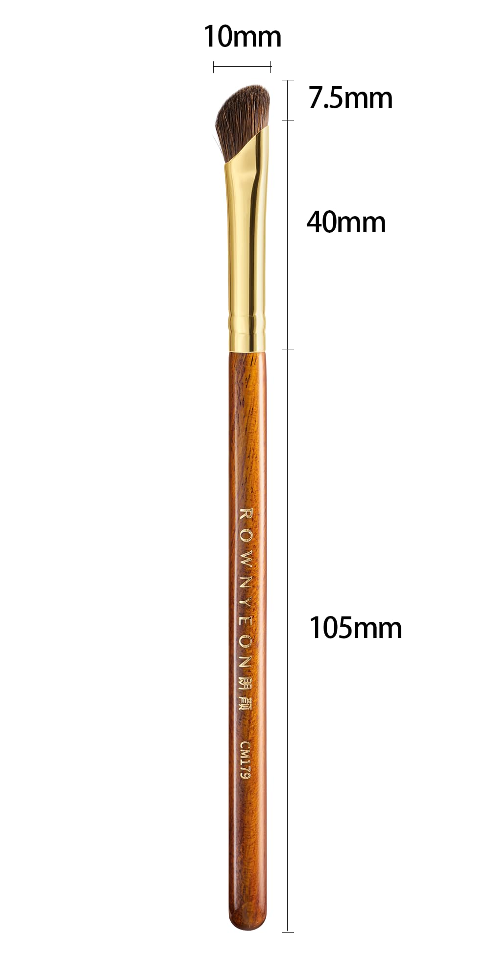 Desert Oak Series Nose Contour Brush - Angled Pony Hair Bristles for Seamless Sculpting, Dual-Use with Cream/Powder, Ebana Handl