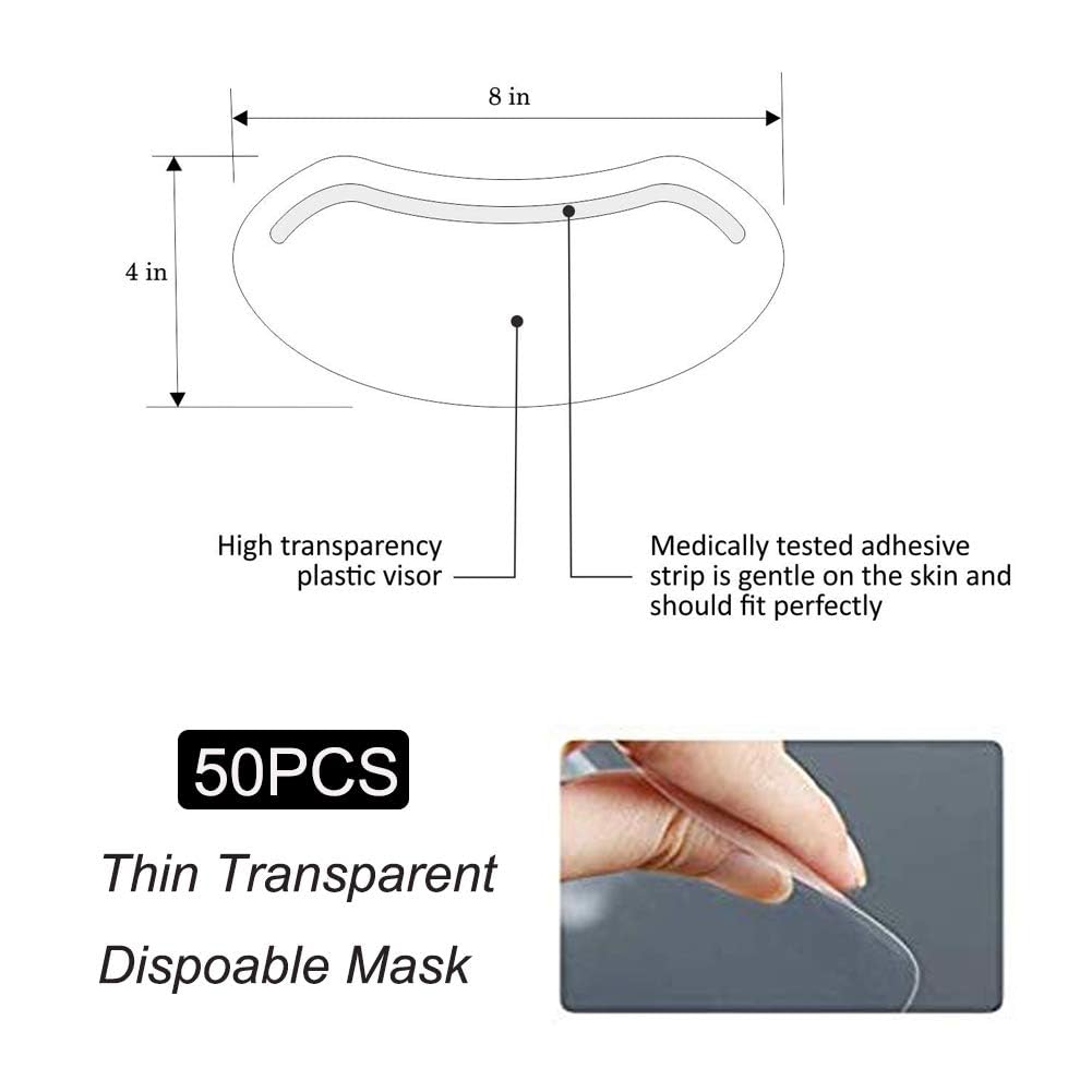 Ebanku 50 Pcs Microblading Shower Face Shields Visors, Disposable Face Shields Masks Makeup Eye Shield For Hairspray Salon Suppl