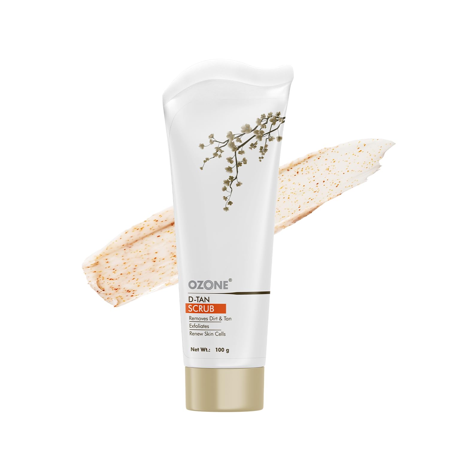 Ozone D-Tan Scrub | Gently Exfoliates & Removes Tan, Blackheads & Whiteheads | 100 Gm | With Arbutin & Walnut Shell Powder | For