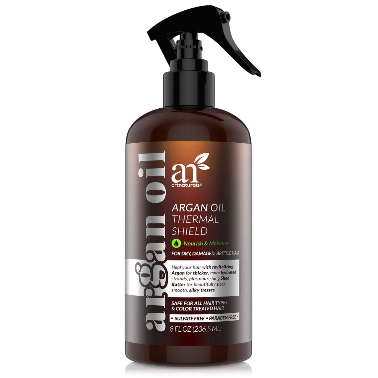 Artnaturals Thermal Hair Protector Spray - (8 Fl Oz / 236ml) - Heat Protectant Spray against Flat Iron Heat - Argan Oil Preventi