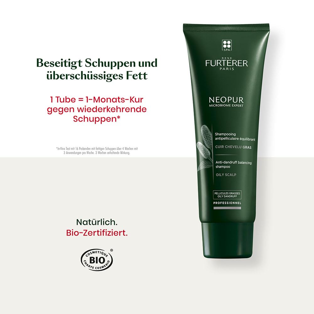 Rene Furterer NEOPUR Scalp Balancing Shampoo - For Dry Scalps Prone to Loose Dandruff - With Wild Ginger & Celery Seed - Dermato