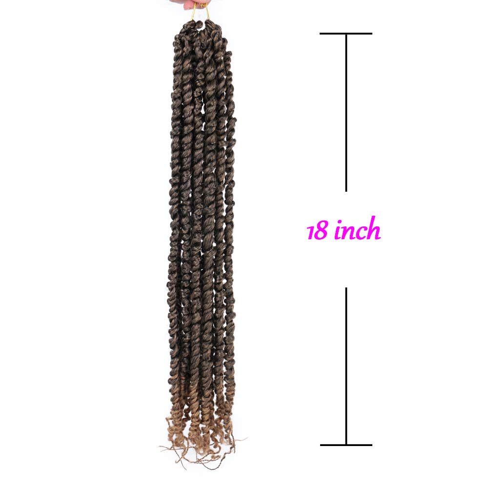 Passion Twist Hair 18 Inch Pre Twisted Crochet Hair 6 Packs Pre-Looped Passion Twists Crochet Braids Ombre Color Made Of Bohemia