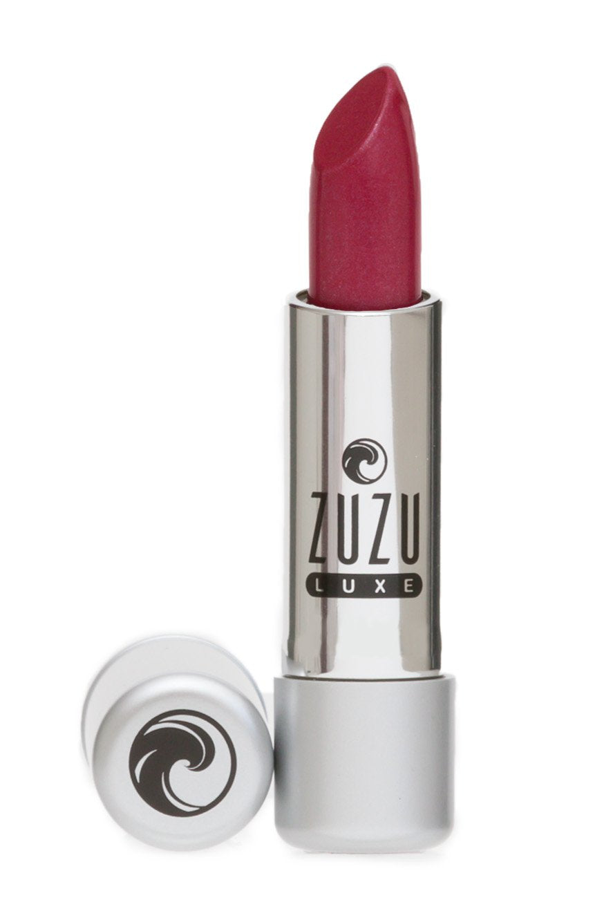 Zuzu Luxe Lip Color Lipstick (Beso Beso - Raspberry Pink/Neutral Shimmer), Natural Ultra-Hydrating Lipstick, Paraben Free, Vegan