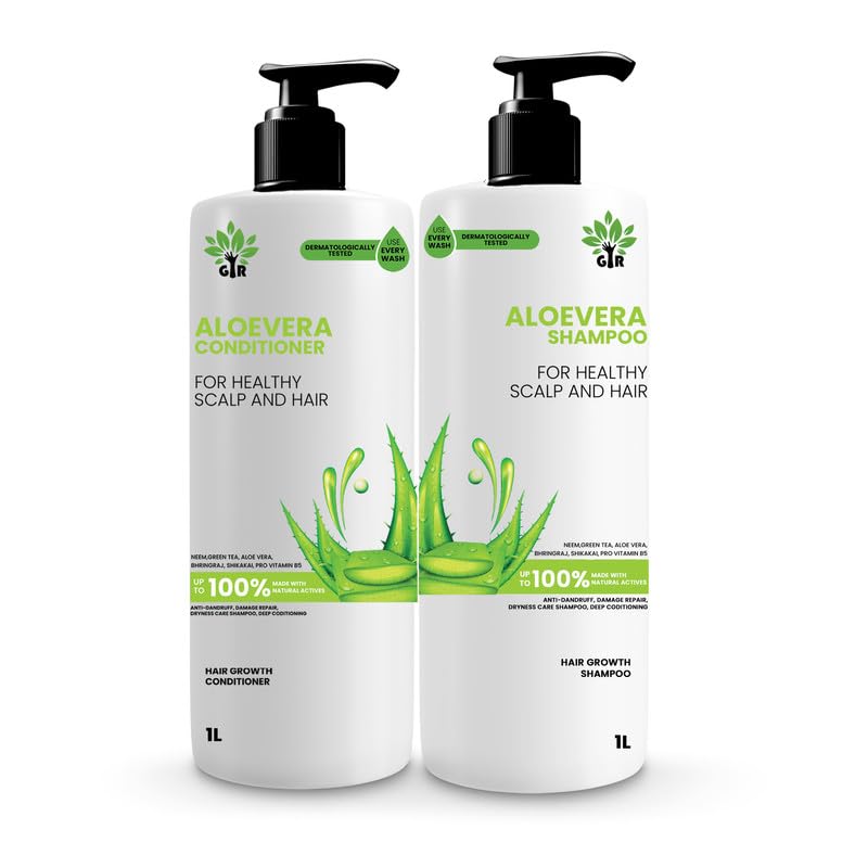 Gir Aloe Vera Shampoo  1L & Conditioner  1L For Silky Smooth Hair & Scalp Nourishment  Combo Pack