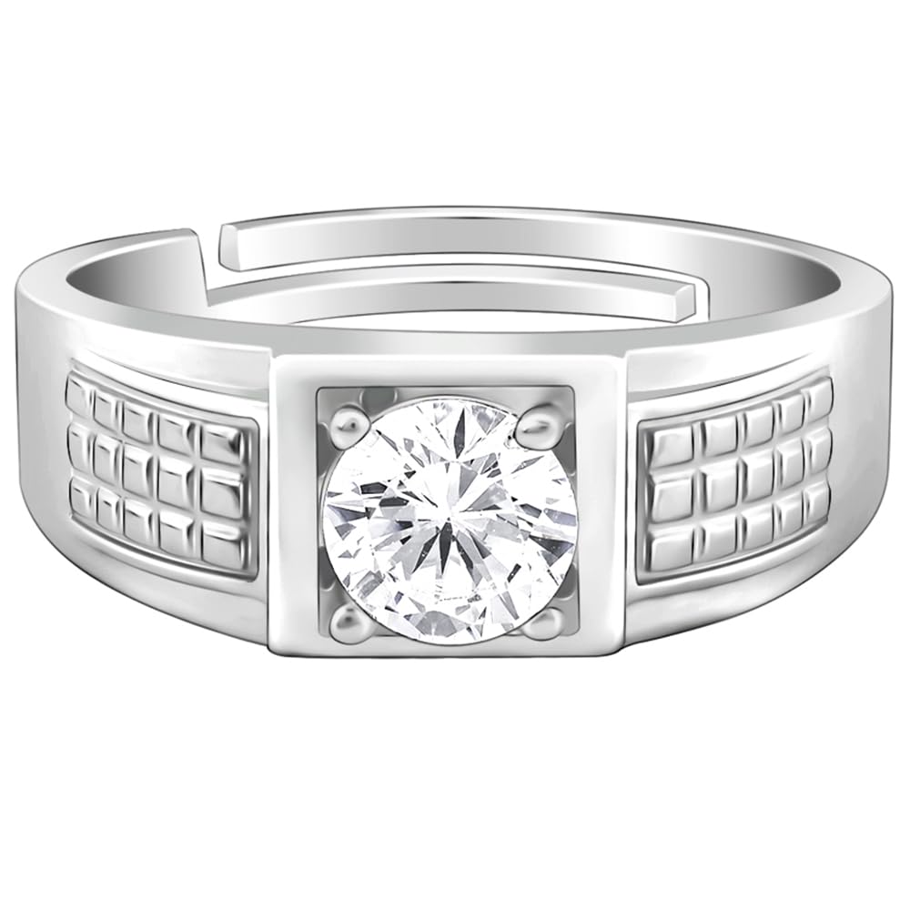Giva 925 Silver Classic Stud Ring For Him, Adjustable, 20| Gifts For Men And Boys| With Certificate Of Authenticity And 925 Stam