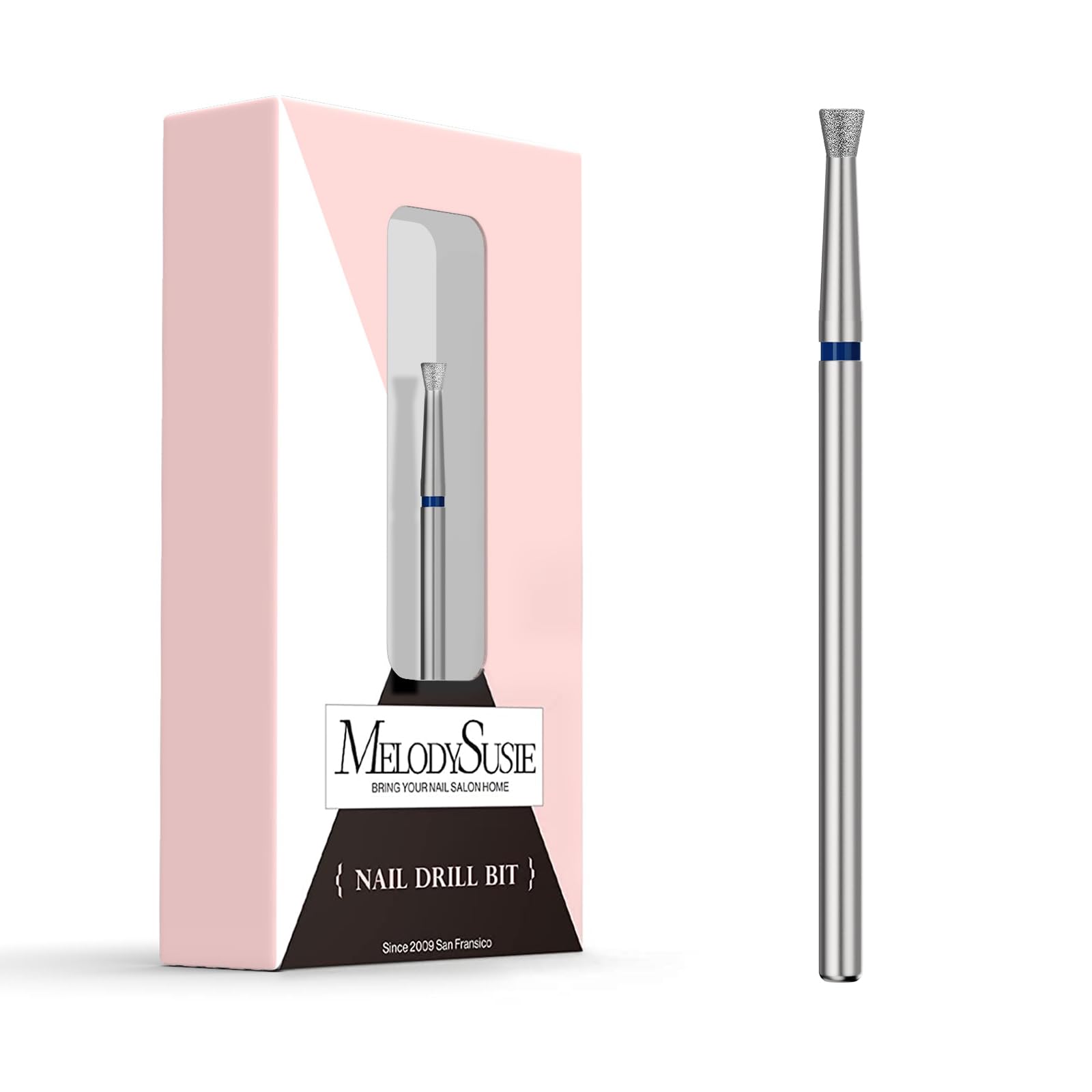 Melodysusie 6.7Mm Inverted Tapered Cuticle Clean Nail Drill Bit 3/32'', Professional Safety Carbide Diamond Under Nail Cleaner F