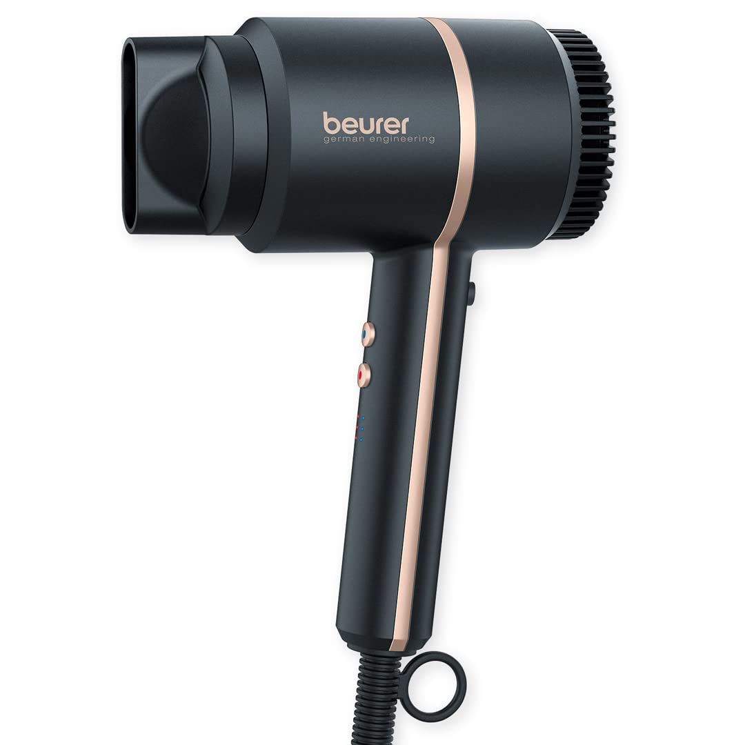 Beurer Hc35 Compact Hair Dryer 1500-Watt Blow Dryer Ionic Technology Reduces Frizz Lightweight And Portable Travel Hair Dryer Wi