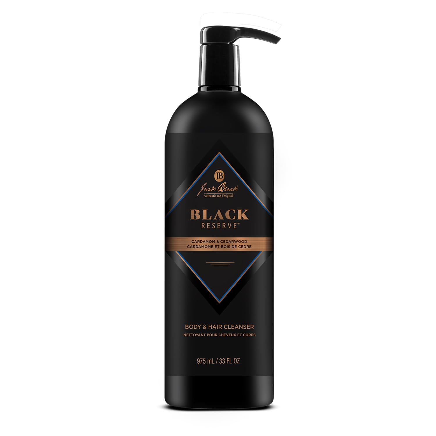 Jack Black - Black Reserve Body & Hair Cleanser, 33 Fl Oz - Cardamom & Cedarwood - Mens Body Wash, Shampoo Haircare, Dual-Purpos