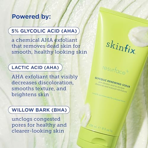 Skinfix Resurface+ Glycolic Renewing Scrub: A Double-Duty Aha Bha Exfoliant Scrub & Body Peel To Visibly Polish, Refine, Brighte