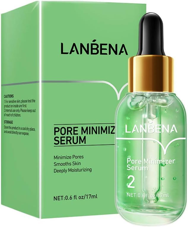 LANBENA Pore Minimizer Serum, Pores Shrinking Serum for Face, Oil Control Firming, Tightening Pores, Vegan Moisture after Blackh