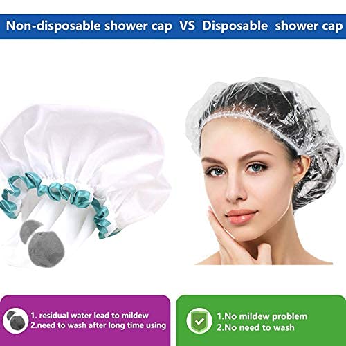 Auban Shower Cap Disposable, 30 Pcs Bath Caps Larger Thick Clear Waterproof Plastic Elastic Hair Bath Caps For Women, Hotel Trav